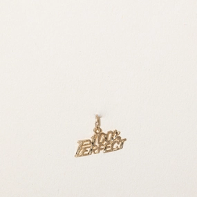Subtle Grace 10k Yellow Gold '100% Perfect' Charm