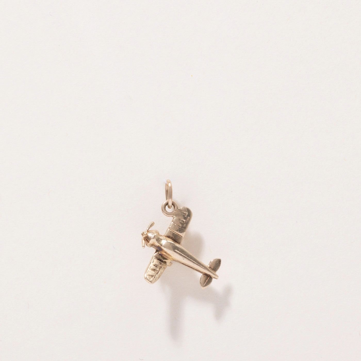 Festive Wear Glamorous Accent 10k Yellow Gold Airplane Charm