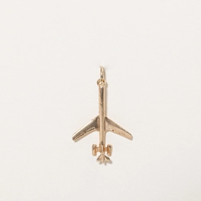 10k Yellow Gold Airplane Charm Exquisite Touch Luxury Highlight