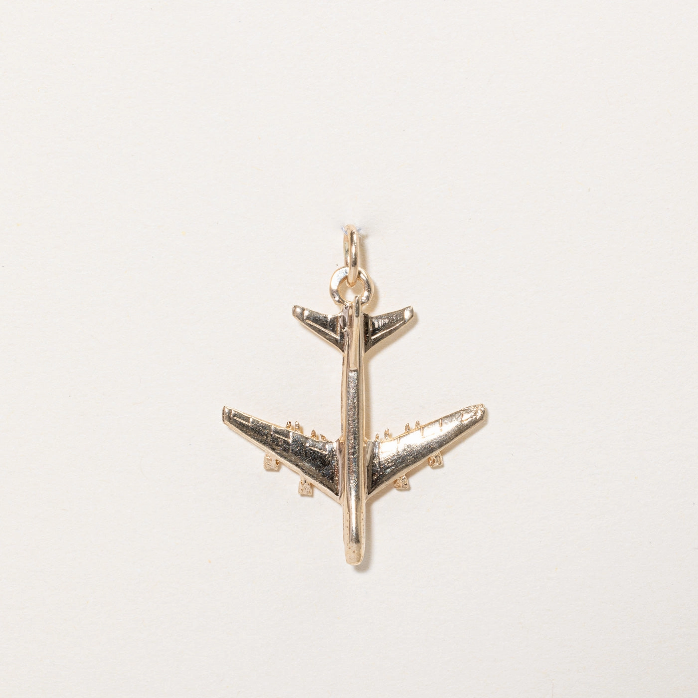 10k Yellow Gold Airplane Charm Luxury Shine