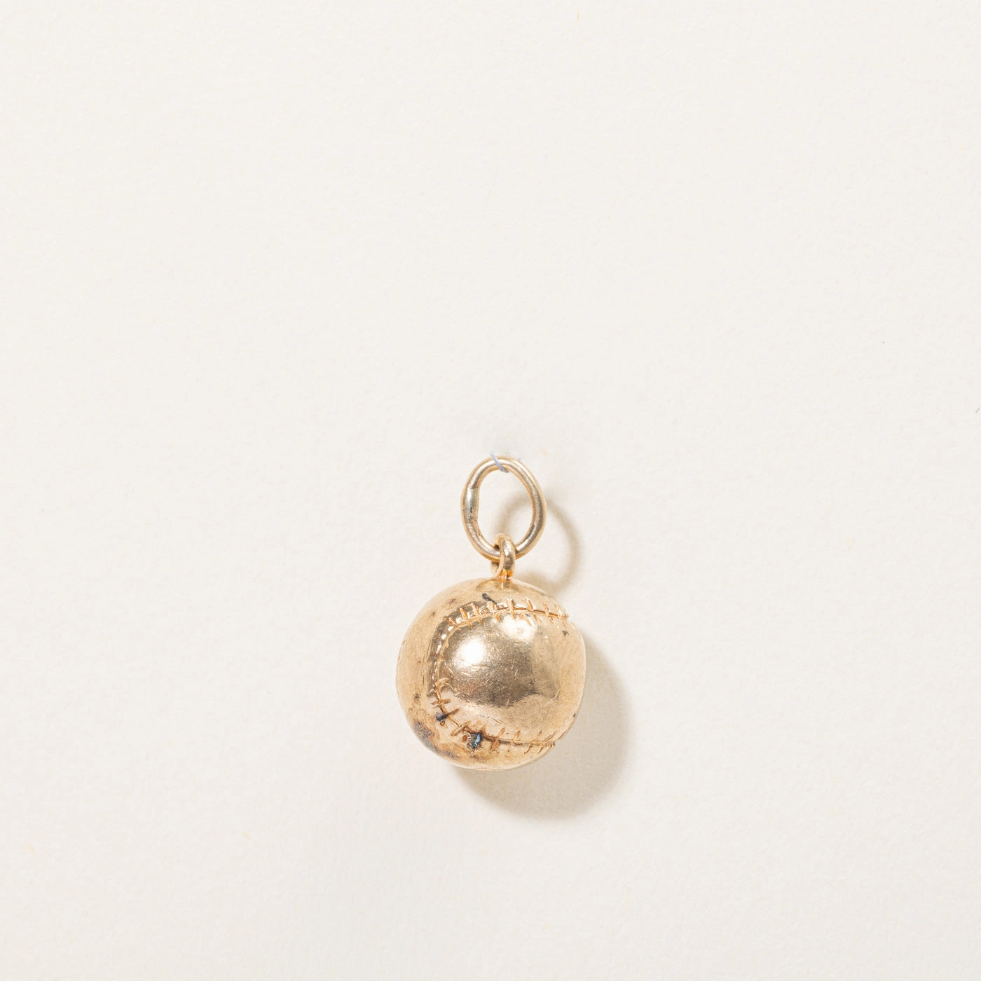 10k Yellow Gold Baseball Charm Sophisticated Element