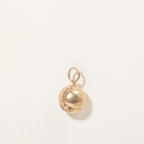 10k Yellow Gold Baseball Charm Sophisticated Element