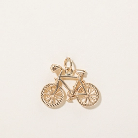 10k Yellow Gold Bicycle Charm Subtle Finish