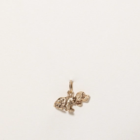 10k Yellow Gold Bobble Head Dog Charm Runway Inspired Weekend Sparkle