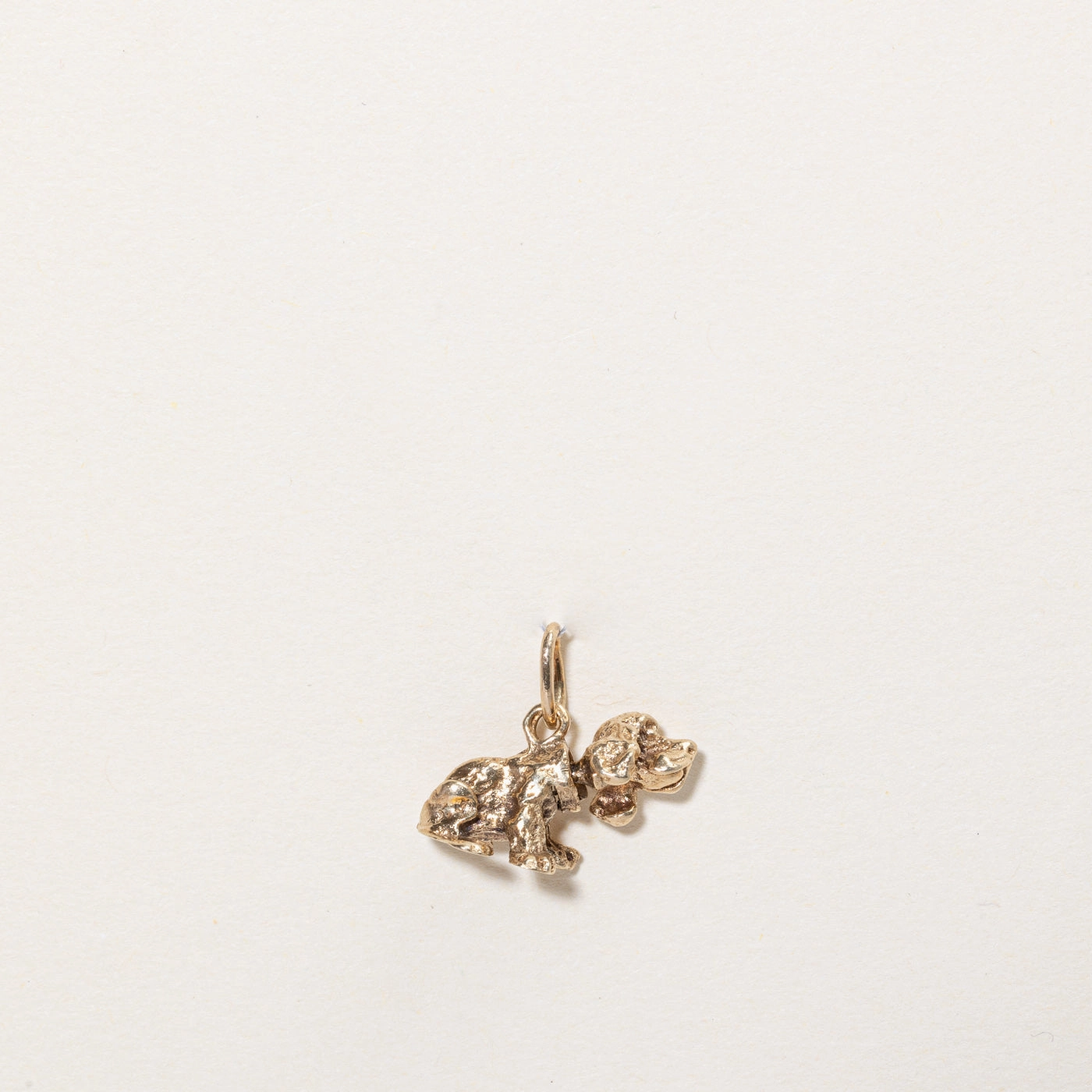 10k Yellow Gold Bobble Head Dog Charm Runway Inspired Weekend Sparkle