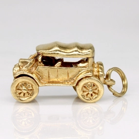 10k Yellow Gold Car Charm Romantic Finish