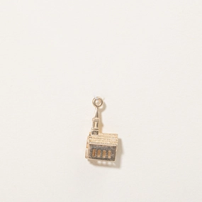 10k Yellow Gold Church with Glass Window Charm Timeless Features Opulent Edge