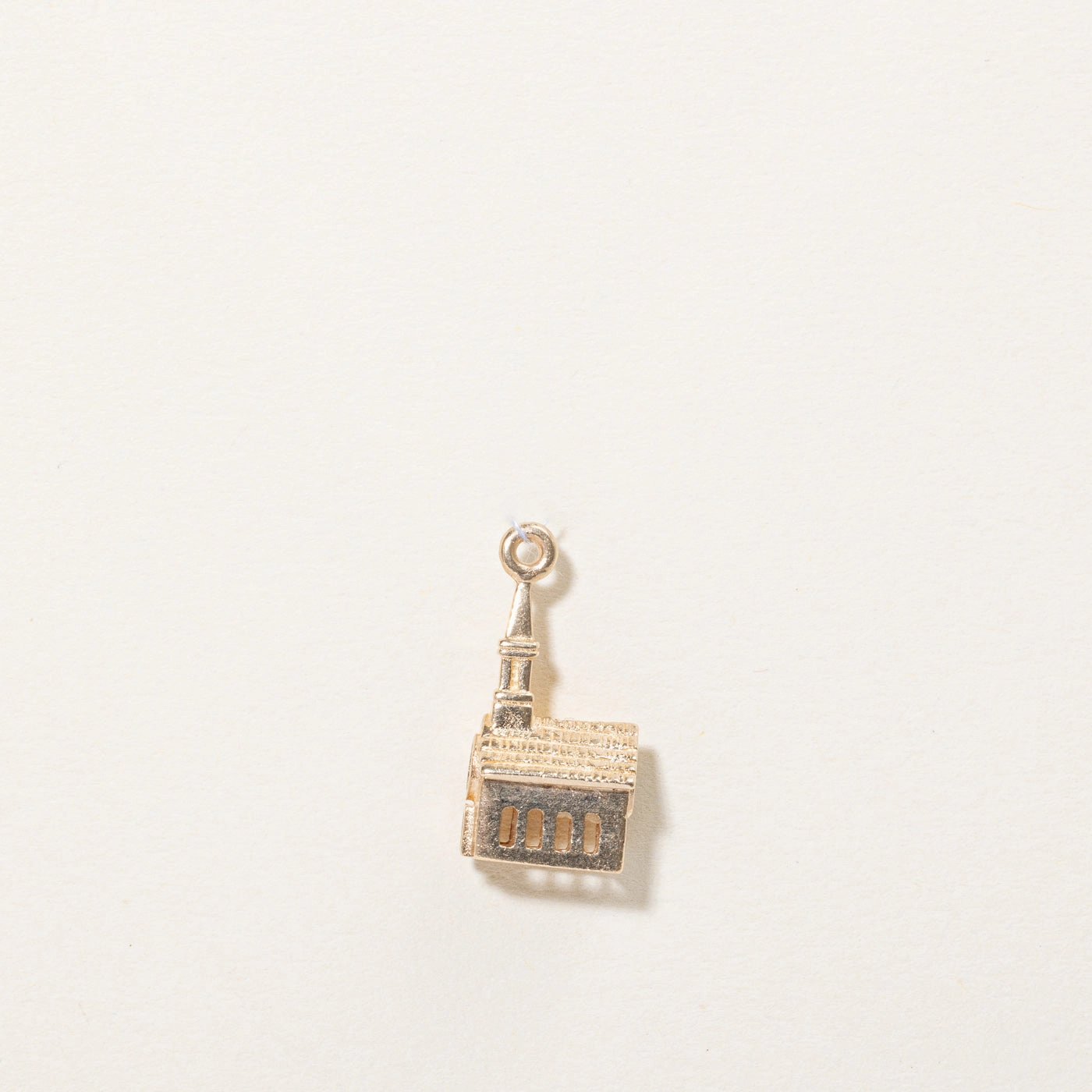 10k Yellow Gold Church with Glass Window Charm Timeless Features Opulent Edge