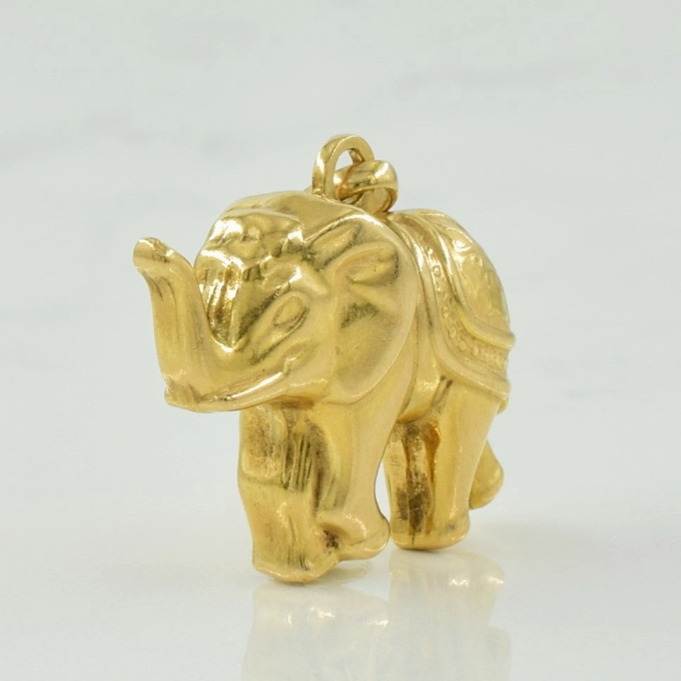 Bold Shine Pieces 10k Yellow Gold Elephant Charm |