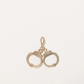 10k Yellow Gold Handcuffs Charm Gift Appeal