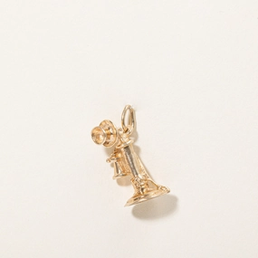 Holiday Ready 10k Yellow Gold Old Rotary Phone Charm