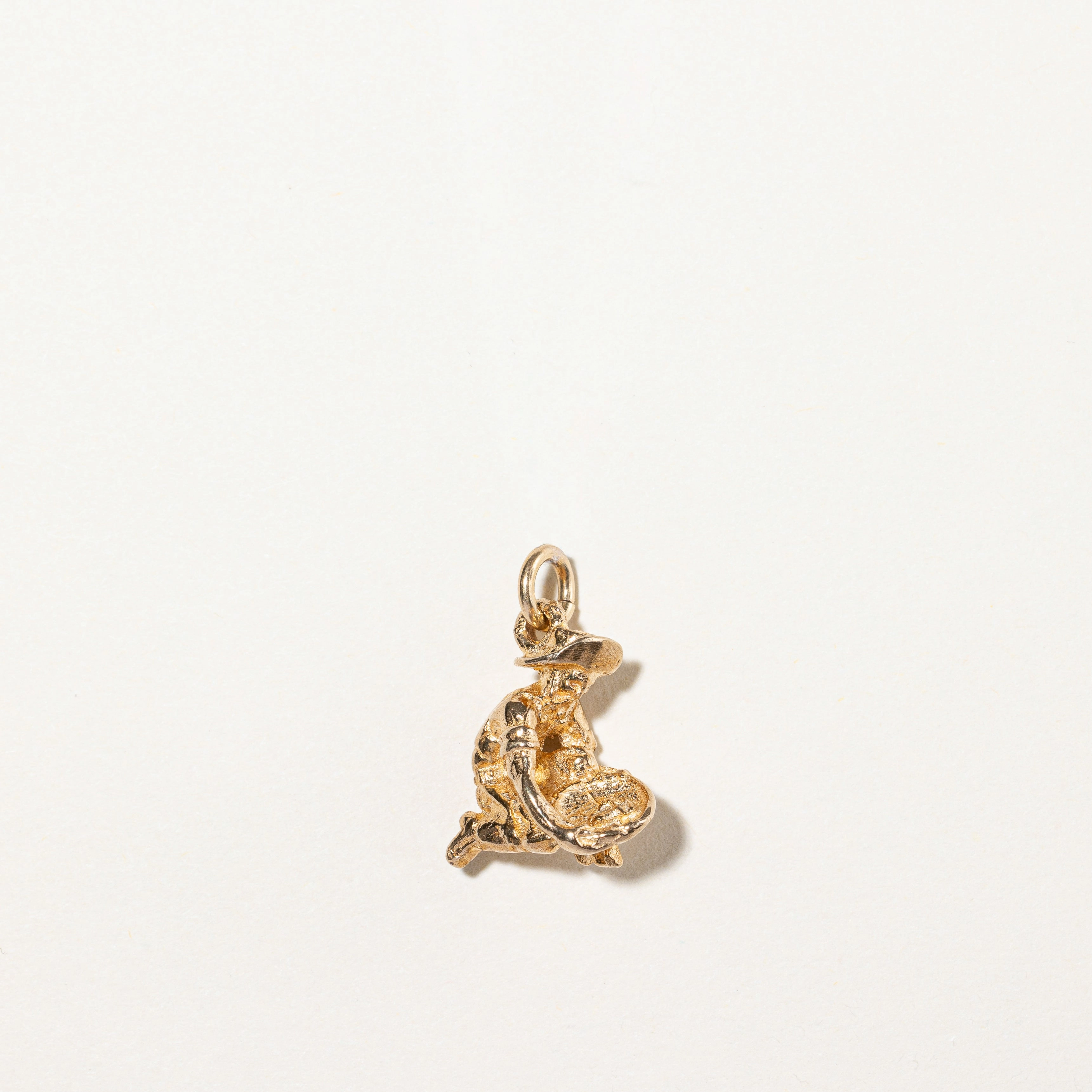 10k Yellow Gold Panner Charm Minimalist Finish