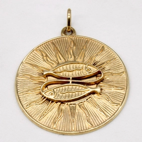 10k Yellow Gold Pisces Charm Vibrant Jewelry Shine