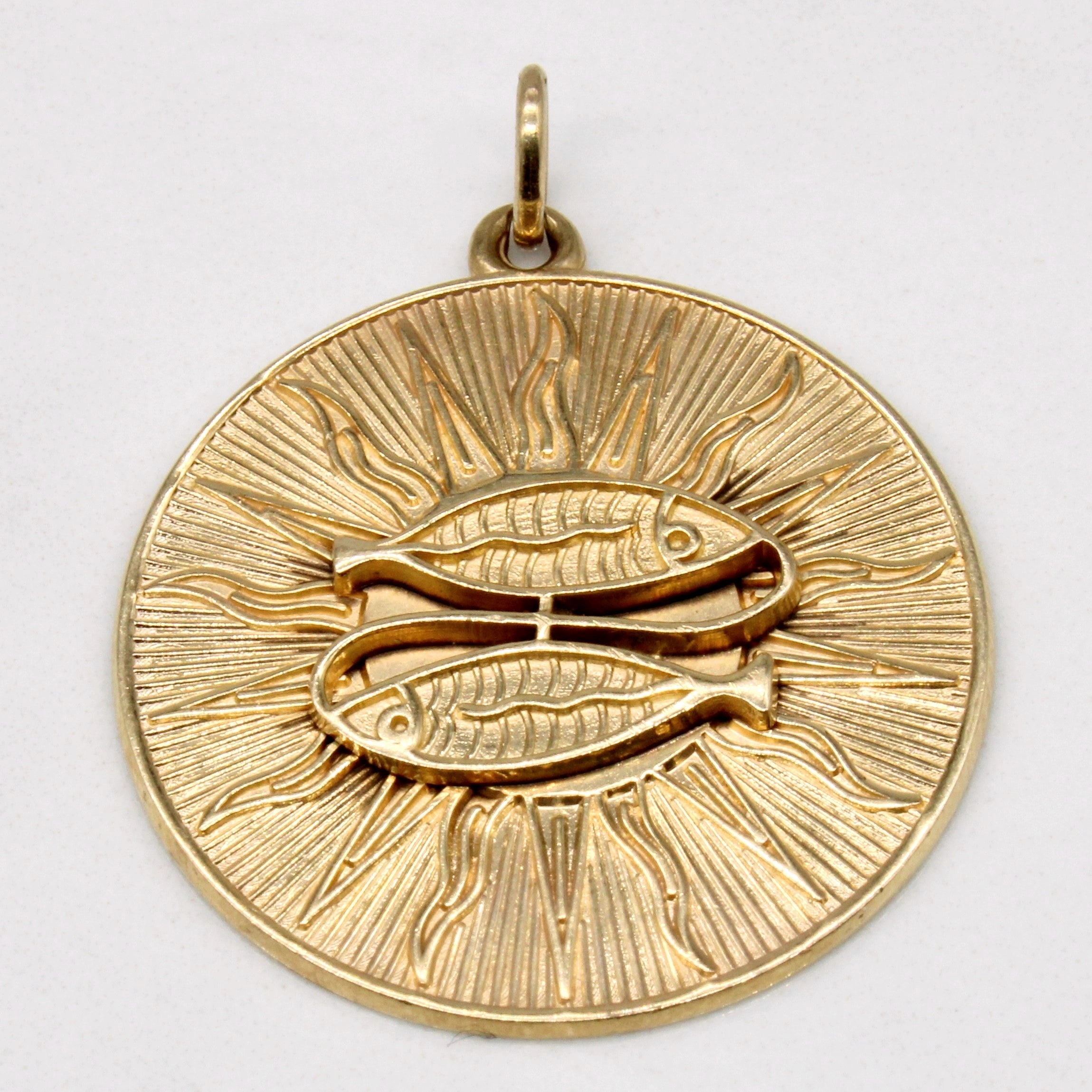 10k Yellow Gold Pisces Charm Vibrant Jewelry Shine