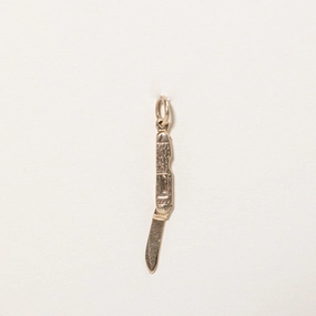 10k Yellow Gold Pocket Knife Charm Layer Look
