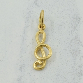 10k Yellow Gold Treble Clef Charm | Sophisticated Glam Festive Outfit
