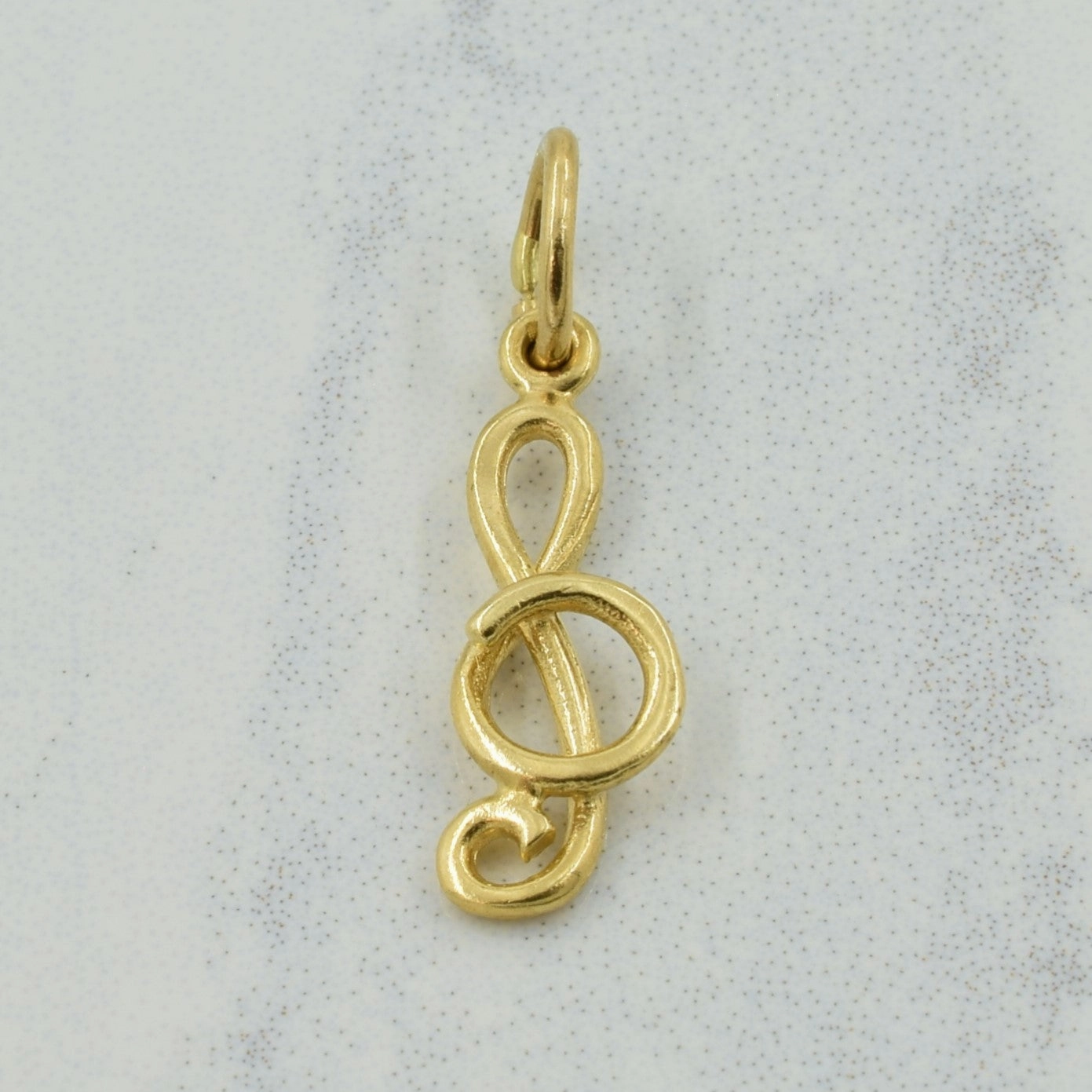 10k Yellow Gold Treble Clef Charm | Sophisticated Glam Festive Outfit