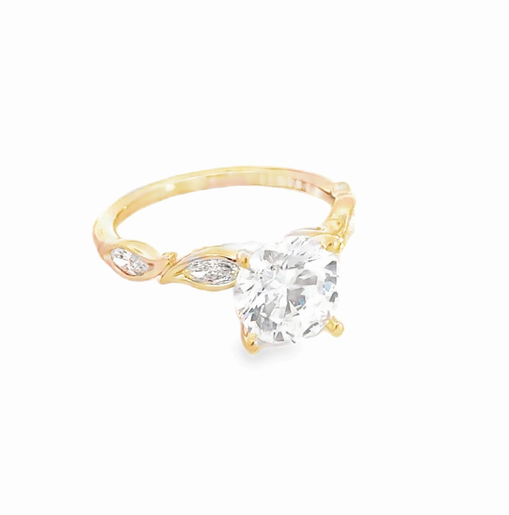 Classic Vibe 14K Diamond Engagement Ring with Marquise Diamonds