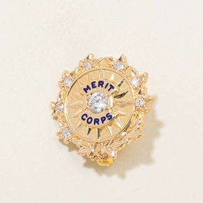 14k Diamond "Merit Corps" Starburst Brooch | 0.14ctw Minimal Edge