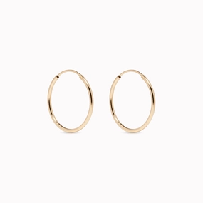 Sparkling finish Precious Piece 14k Gold Hoops 18mm - Sonia