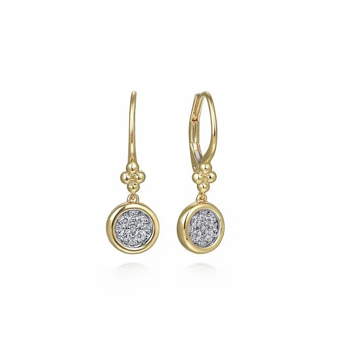 Colorful Item 14K White & Yellow Gold .29cttw Diamond Cluster Bujukan Lever Back Earrings
