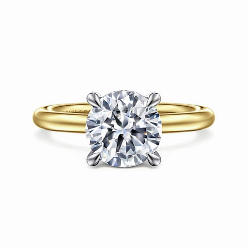 Seasonal Match Creative Feature 14K White and Yellow Gold Round Solitaire Diamond Engagement Ring