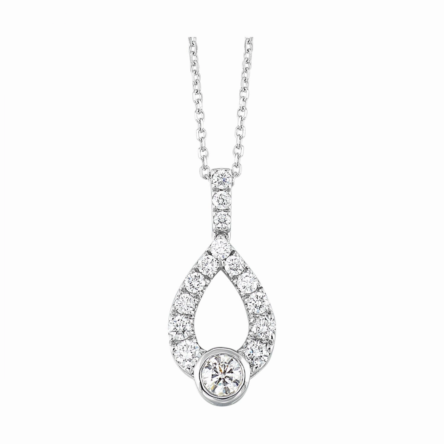 Creative Item 14K White Gold 1/2cttw Diamond Rhythm Of Love Pendant