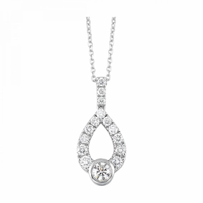 Timeless Accessories 14K White Gold 1/2cttw Diamond Rhythm Of Love Pendant