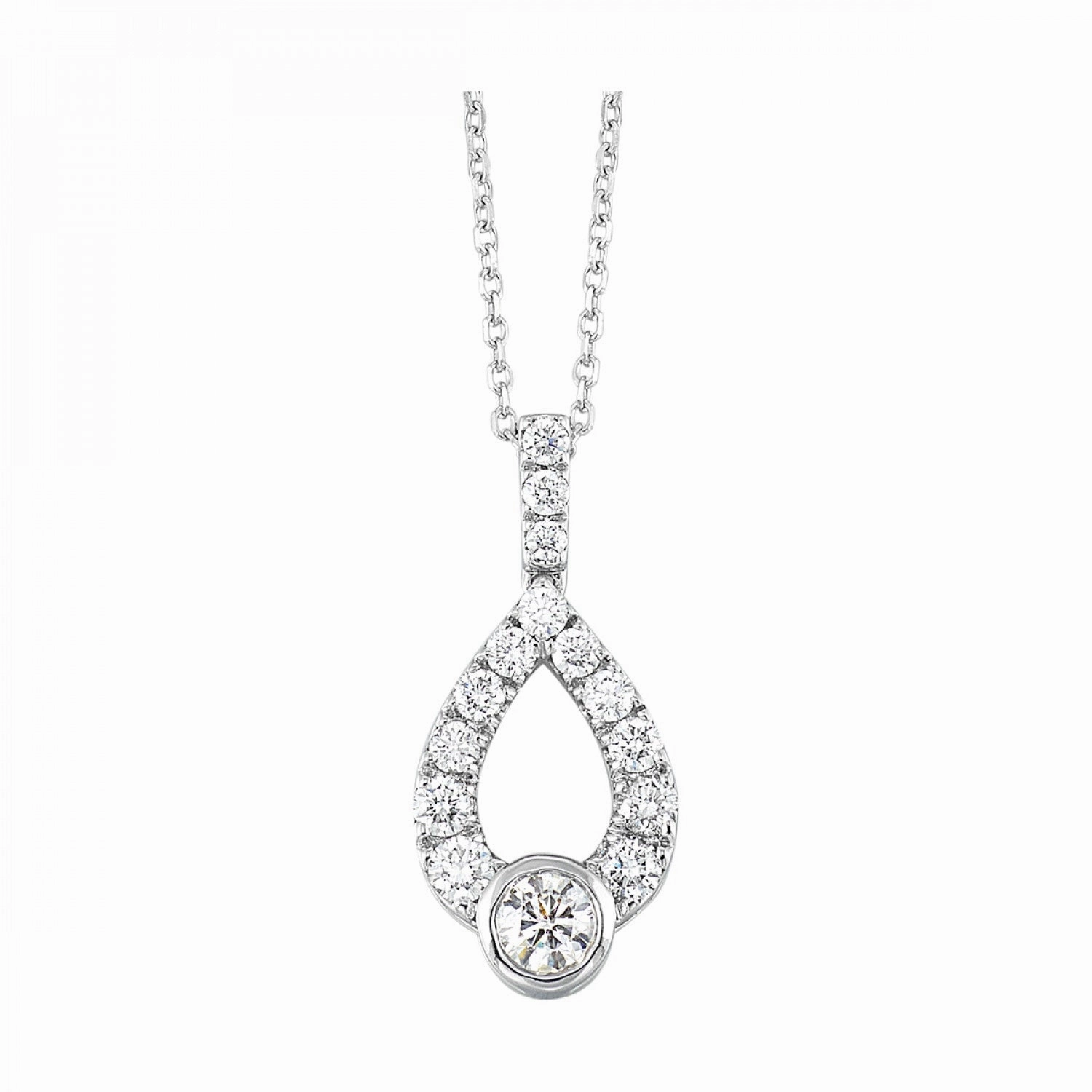 Timeless Accessories 14K White Gold 1/2cttw Diamond Rhythm Of Love Pendant