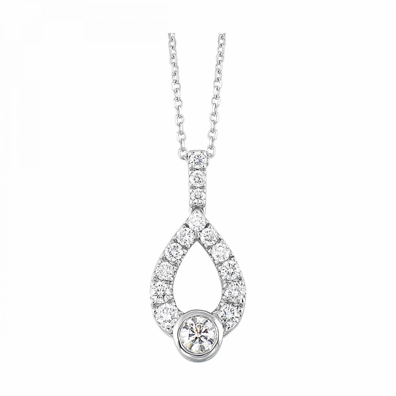 14K White Gold 1/4cttw Diamond Rhythm Of Love Pendant Occasion Ready