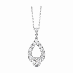 14K White Gold 1/4cttw Diamond Rhythm Of Love Pendant Occasion Ready
