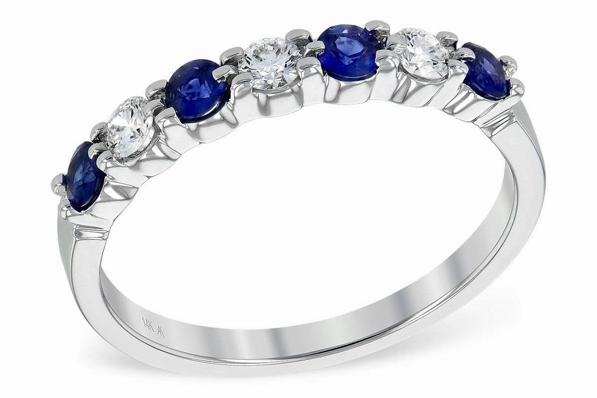 Beautiful Adornment 14K White Gold .55cttw Blue Sapphire and Diamond Ring