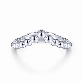 Sophisticated Embellishments Artisan Detail 14K White Gold Bujukan Bead Curved Ring