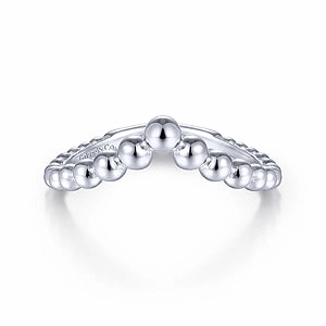 Sophisticated Embellishments Artisan Detail 14K White Gold Bujukan Bead Curved Ring