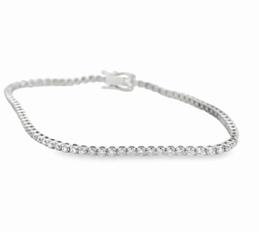 Dazzle Factor Vibrant Form 14K White Gold Diamond Tennis Bracelet - 1.28 Carats