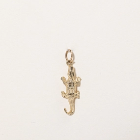 14k Yellow Gold Alligator Charm Bold Pieces Design