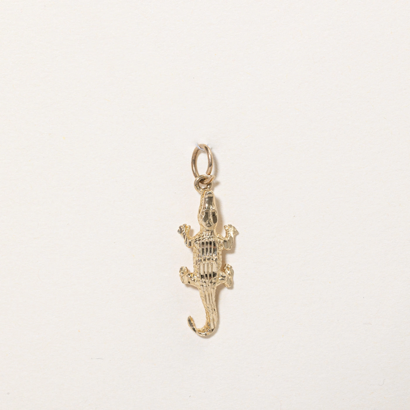 14k Yellow Gold Alligator Charm Bold Pieces Design