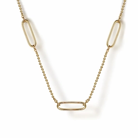 14K Yellow Gold Bujukan and Link Station Necklace Daily Match