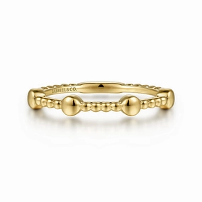 Daily Classic 14K Yellow Gold Bujukan Ball Station Stackable Ring