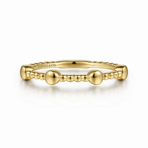 Daily Classic 14K Yellow Gold Bujukan Ball Station Stackable Ring