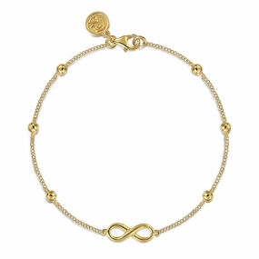 Exclusive Sparkle 14K Yellow Gold Bujukan Chain Bracelet with Infinity Station