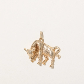 Contemporary Design Smart Casual 14k Yellow Gold Bull Charm