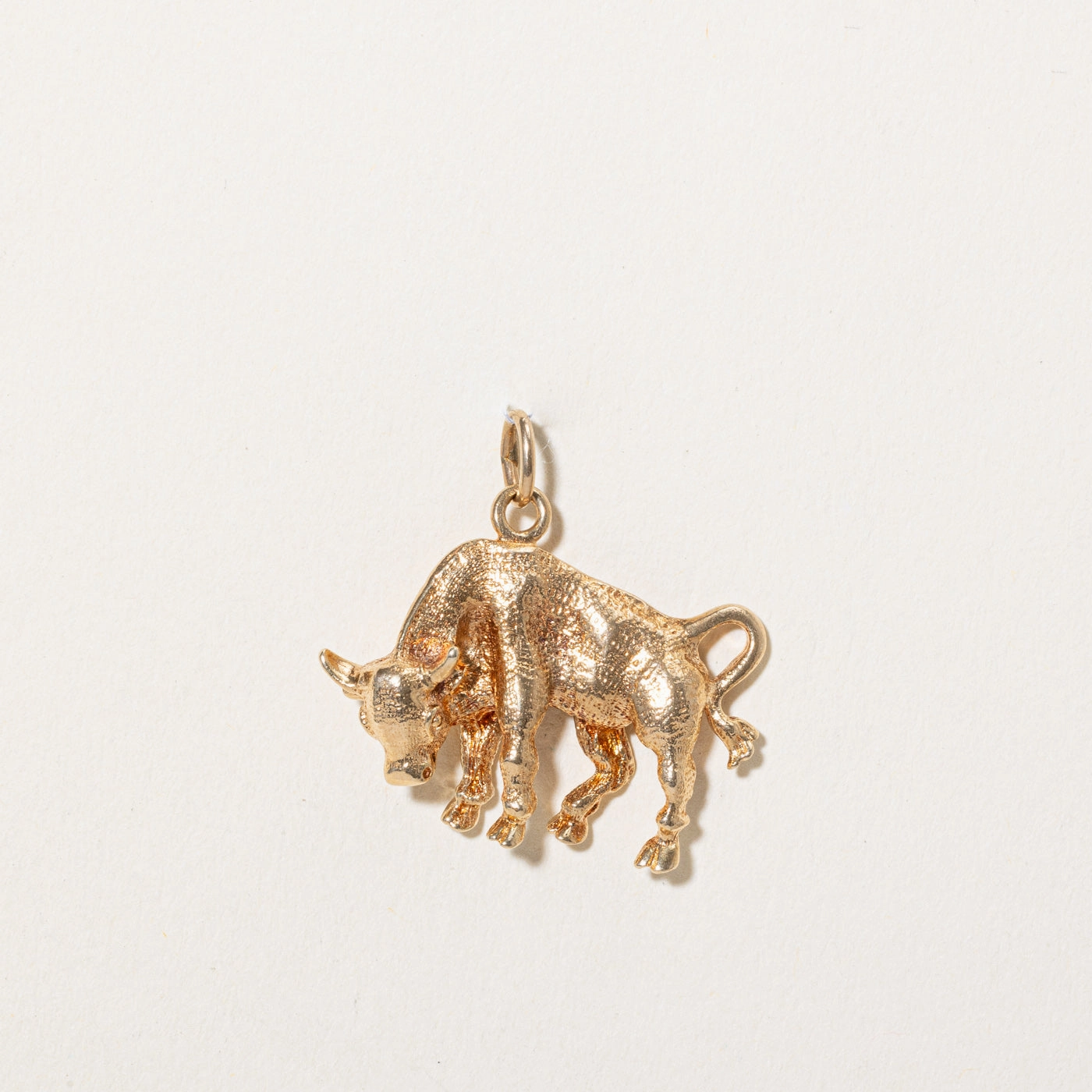 14k Yellow Gold Bull Charm Tailored Mood