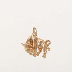 14k Yellow Gold Bull Charm Tailored Mood