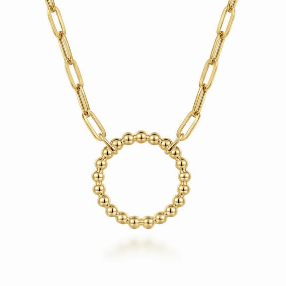 Chic Pick Chic Form 14K Yellow Gold Chain Necklace with Bujukan Circle