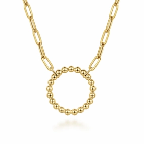 Chic Pick Chic Form 14K Yellow Gold Chain Necklace with Bujukan Circle