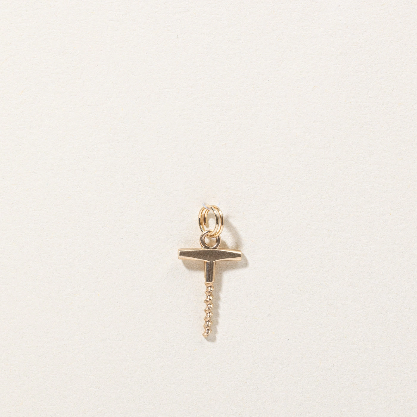 Exclusive Sparkle Glossy Accent 14k Yellow Gold Corkscrew Charm