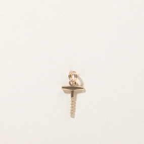 Exclusive Sparkle Glossy Accent 14k Yellow Gold Corkscrew Charm