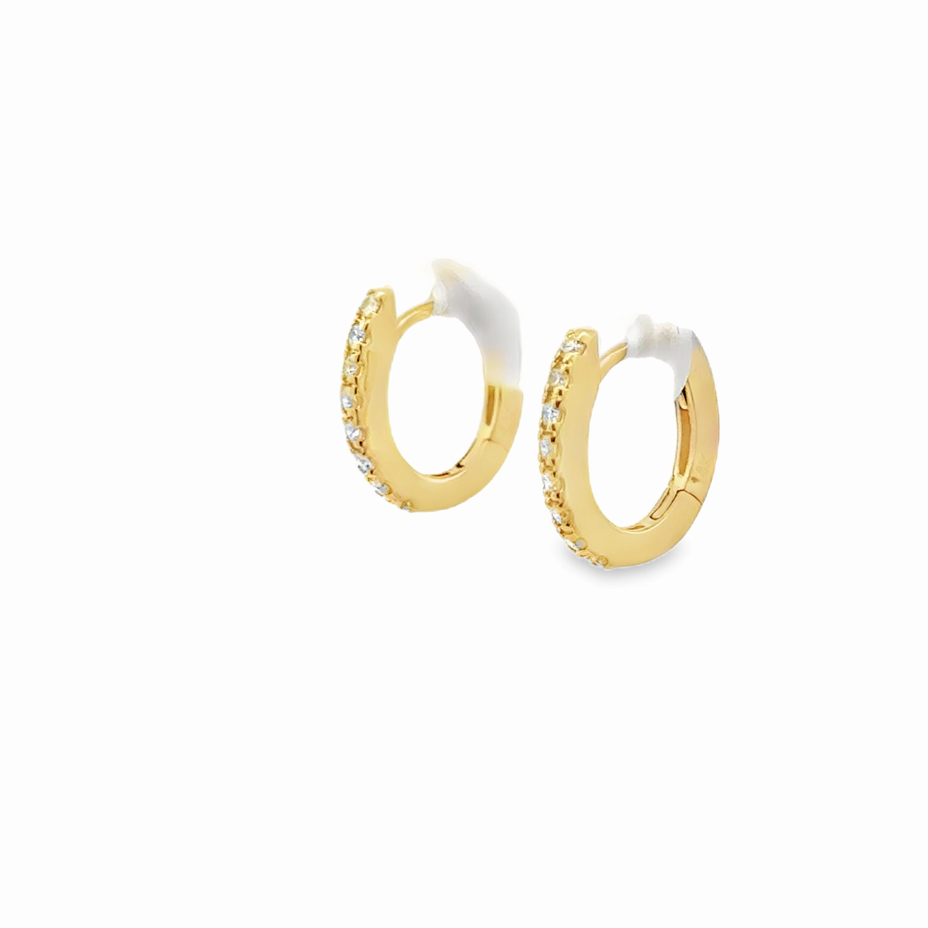 Night Mood 14K Yellow Gold Diamond Huggie Earrings - 0.75 Carats