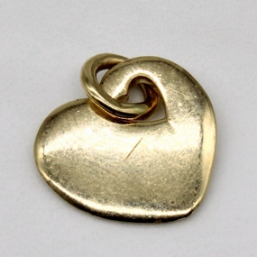 Lively Feature Sophisticated Gem 14k Yellow Gold Heart Charm